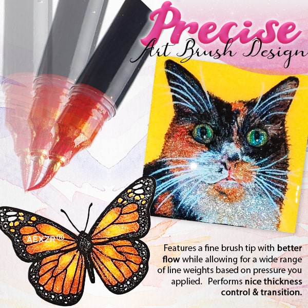 Aexzr® Artistic Dual-Toned Glitter Brush Pen