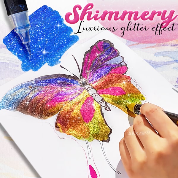 Aexzr® Artistic Dual-Toned Glitter Brush Pen