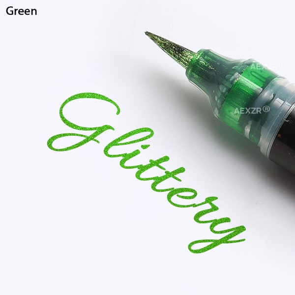 Aexzr® Artistic Dual-Toned Glitter Brush Pen