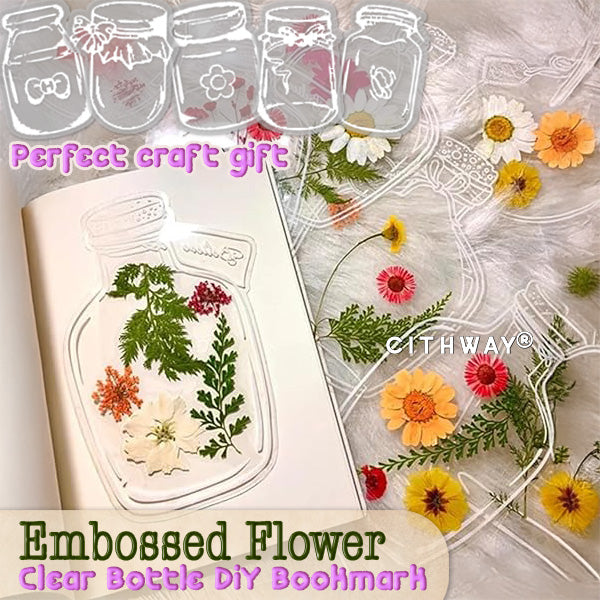 Cithway® Embossed Flower Clear Bottle DIY Bookmark