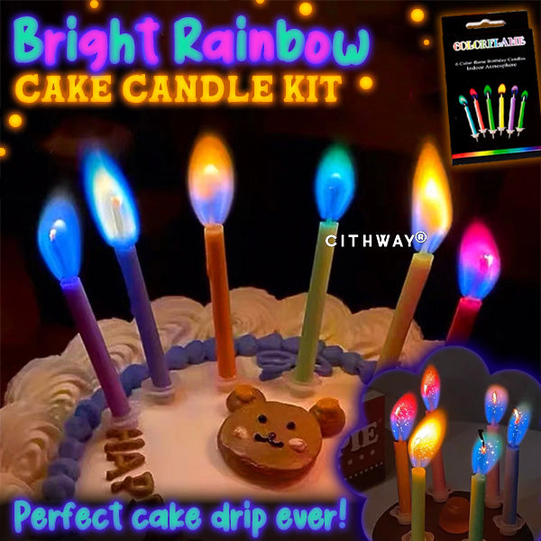 Cithway® Bright Rainbow Cake Candle Kit