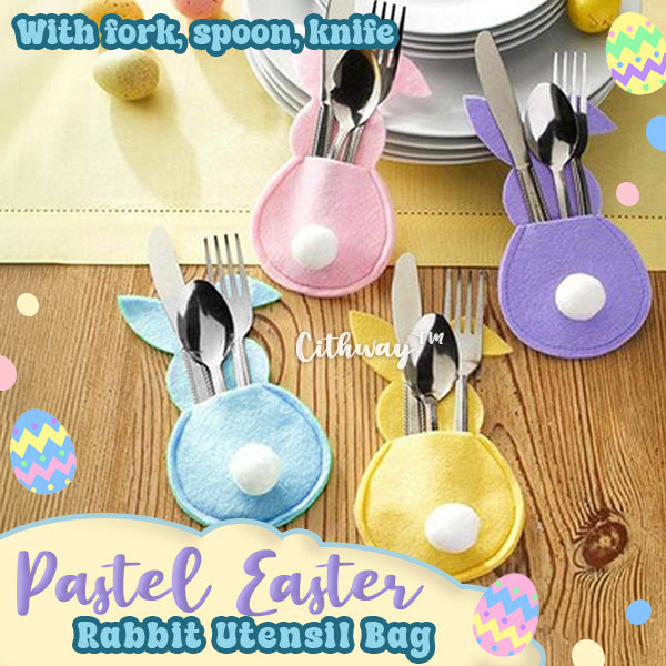 Cithway™ Pastel Easter Rabbit Utensil Bag (4PCS)