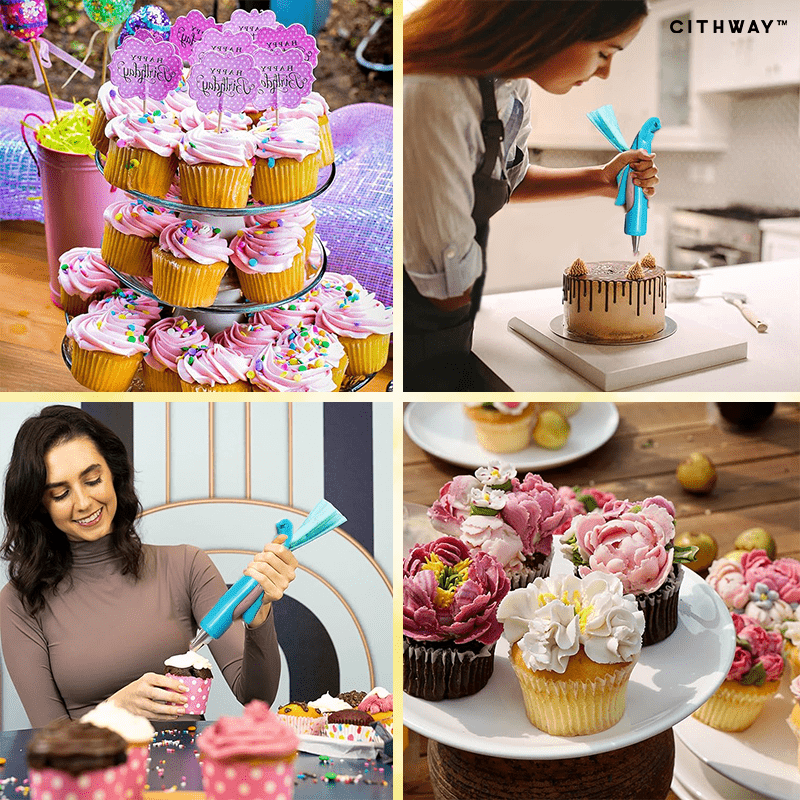 Cithway™ Cake Decorating Piping Pen Tool and Nozzle Set